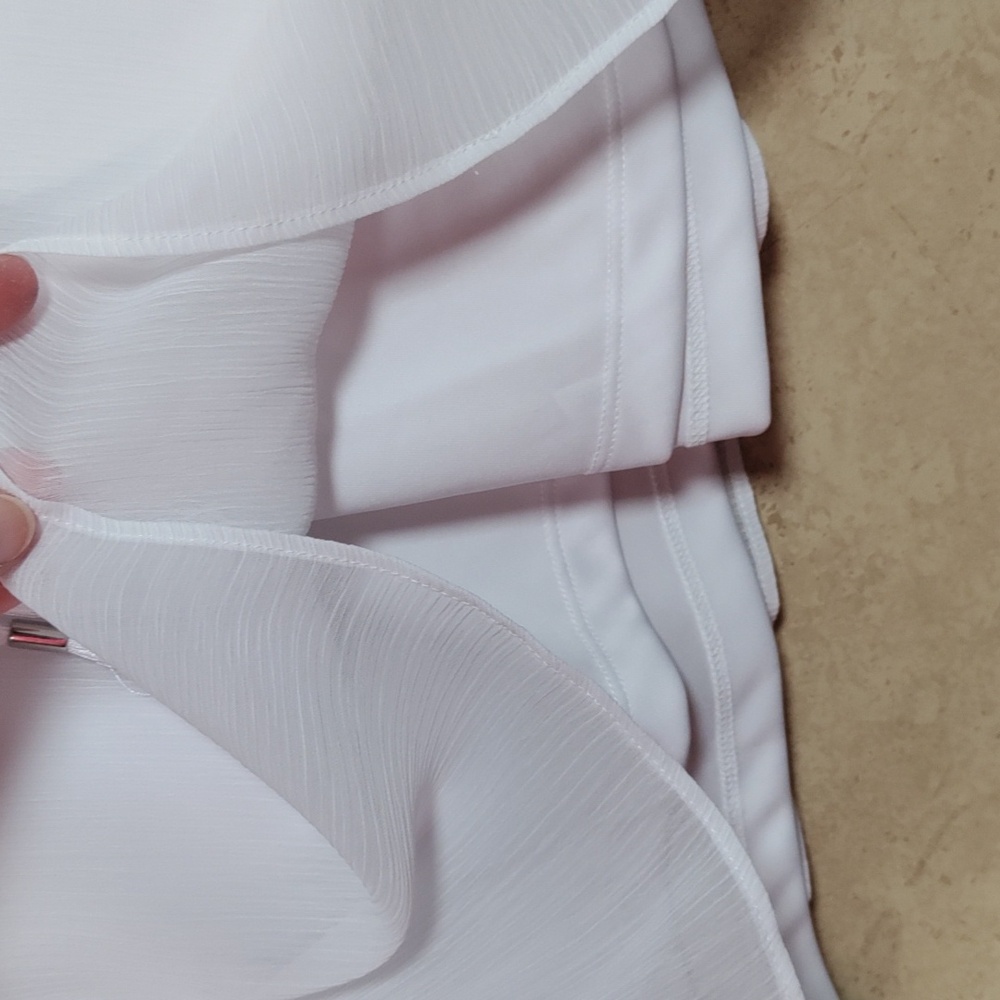 *H172 Ruby Rd white Garden Party ruffle neck blouse PXL NWT FINAL PRICE - Picture 5 of 9